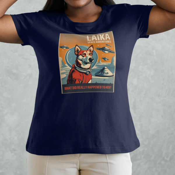 camiseta mujer diseño original laika la perra del espacio